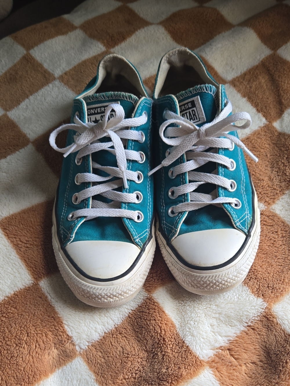 Converse Teal Canvas Low Top Sneakers
